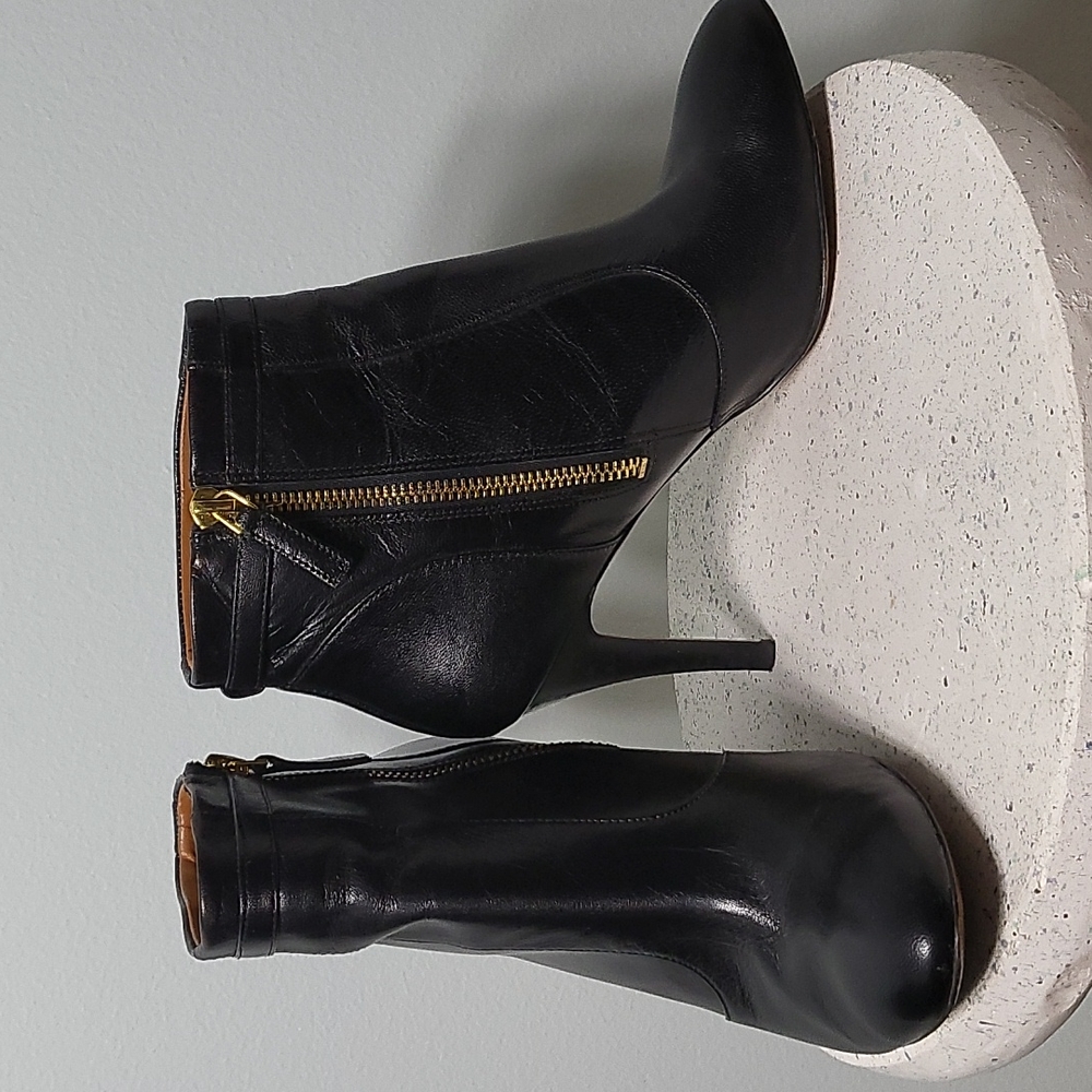 Nine West "Mainstay" Black Leather High Heel Ankle Boots or Booties